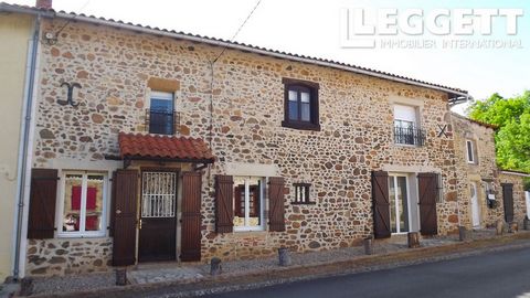 A21188LW86 - This delightful character property is located in a small hamlet close to the river Vienne. The large lounge/dining room has original oak beams, feature stone walls and a wood burning fire place. With 4 good sized bedrooms on the first fl...