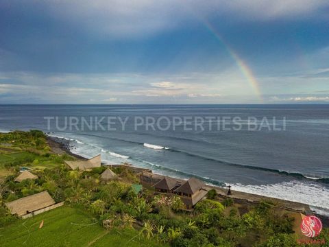 Freehold price: USD 1,500,000Fantastic view! – South: 180 degrees oceanfront – North: full view of Mt Agung (19 km away).This beachfront eco-estate is for those who appreciate a silent retreat away from the noise, hustle, and bustle of many of the po...