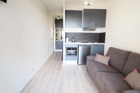 Appartement en première ligne se composant d'une salle d'eau avec WC, un espace cabine avec lits superposés (174x90) et placard, un séjour avec canapé convertible confortable avec vrai matelas en 140, TV, un espace kitchenette comprenant un frigo top...