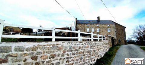 Village house with barn and numerous outbuildings, immediately habitable. The property is composed of a stone dwelling house of 210m2. Ground floor: Entrance hall 9.8m2, pantry, shower room, toilet, fitted kitchen 17.7m2, rear kitchen 8.1m2, dining r...