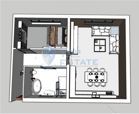 Top Estate Real Estate offers you a one-bedroom apartment in Buzludzha district, Sofia. Veliko Tarnovo. The apartment is located on the fourth floor in a newly built residential building. The total area of the property is 76.68 sq.m, with a net livin...