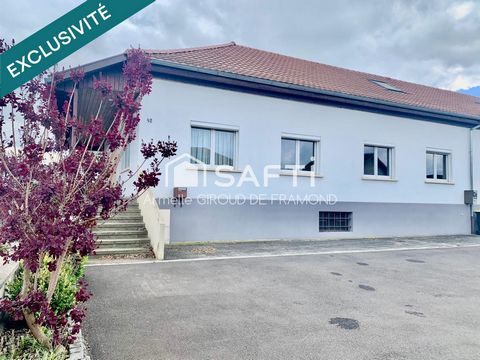 À Hombourg (68490), proche frontière allemande, maison accolée avec beau potentiel de 193 m2 : 74 m2 (3 pièces) au niveau 0 avec un grand espace de 300 m2 (atelier, garage…) et au niveau 1: 117 m2, 5 pièces + une partie combles aménageable...