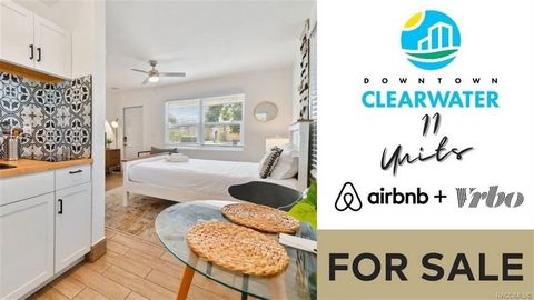 Presentamos una notable oportunidad de alquiler a corto plazo parcialmente renovada en el distrito central de negocios de Clearwater. Lo que una vez fue un motel se ha transformado en un generador de ingresos Airbnb/VRBO de 11 unidades (4/11 sin term...