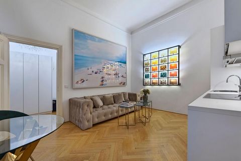 This first-class 45 m² apartment is centrally located in the 7th district of Vienna in the immediate vicinity of the city center, just four subway stops from the world-famous St. Stephen's Cathedral. The serviced apartment is fully furnished and cons...