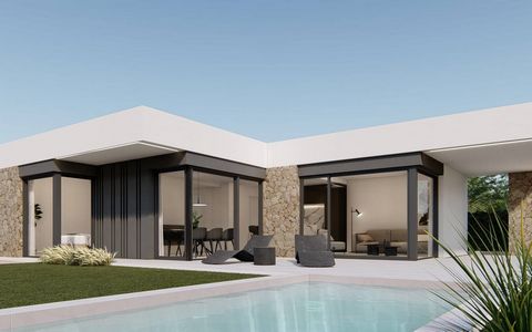 One floor villas in Molina de Segura, Murcia The properties have 3 bedrooms and 2 bathrooms, living-dining room, kitchen and private swimming pool of 8x3 metres with luxury finishes (natural stones, kitchen design 2023) situated in a perfect environm...