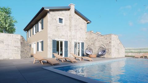 Location: Istarska županija, Buje, Momjan. Istria, Momjan A beautiful villa with a swimming pool in Momjan is for sale. The villa extends over the ground floor and first floor, and the area of the villa is 166 m2. On the ground floor there is a livin...