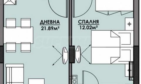 Agenzia SUPRIMMO: ... Inizio dei lavori - settembre 2024 Atto previsto 16 - settembre 2027 Presentiamo in vendita un appartamento con una camera da letto in un moderno edificio residenziale in una zona di recente sviluppo - zona Madika a Burgas, quar...