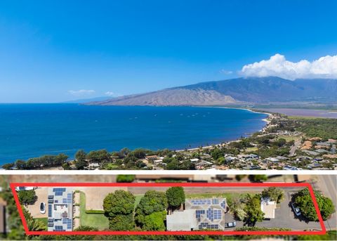 Just one block from the ocean, this distinctive Kihei estate sits on 3/4 acre of meticulously maintained grounds and includes THREE separate dwellings. Zoned for up to 6 dwellings, it’s ideal for multi-generational living, shared ownership, or rental...