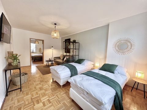 Enjoy a pleasant stay in a stylish and modern attic apartment in the heart of the Ruhrpott. Characteristics: -Top location -comfortable check-in -Underground garage, charging station for electric cars -Balcony Kitchen: -Dishwasher, washing machine -C...