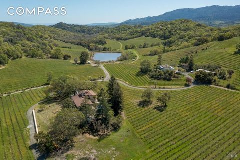 'El Nido' or 'The Nest' is nestled in Jack London's cherished Valley of the Moon. This tranquil and secluded property offers breathtaking views extending over the Sonoma Valley to the Mayacamas Mountains. It includes two parcels, a 1.4 surface acre p...