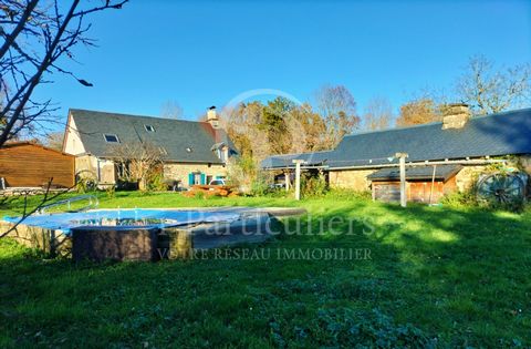 Are you looking for a family home, in a quiet and green environment, without vis-à-vis with outbuildings? Located in the town of Bar, near Tulle, this property will meet all your needs. The main house, made of stone, offers you a very cosy and warm f...