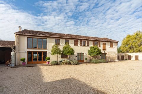 Set on the edge of a small hamlet just a 15 minute drive from the historic town of Cognac, this stunning barn conversion provides very substantial living accommodation, a heated pool, substantial outbuildings and plenty of land. The main house is set...