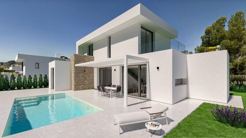 NEW BUILT VILLAS IN FINESTRAT WITH SEA VIEWS~~Luxury new build villas in Sierra Cortina, Finestrat.~~Villas with 3 bedrooms and 3 bathrooms, open plan kitchen with living room, terrace with magnificent views over Benidorm, private garden with swimmin...