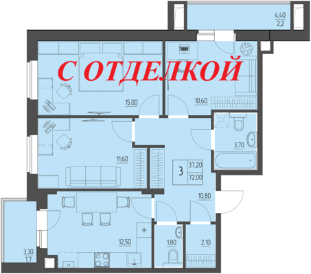 Квартира с отделкой под ключ. Дом сдан. Подходит под ипотеку, в том числе семейную, военную. Все виды жилищных сертификатов, материнский капитал. Заключаем договоры купли-продажи. • металлопластиковые окна; • полы из ламината 32 класса в жилых комнат...