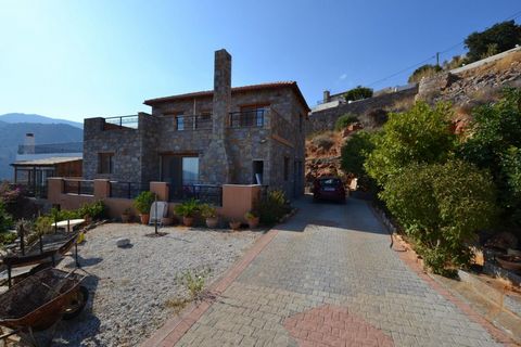 Located in Agios Nikolaos. This lovely, 3 bedroom villa is set on a hill overlooking the beautiful bay of Elounda, Crete. The building is approximately 195m2 (115m2 main house and 80m2 basement) on 3 floors (ground, first and basement level), on priv...