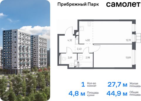 Продается 1-комн. квартира. Квартира расположена на 3 этаже 17 этажного монолитного дома (Корпус 8.2, Секция 1) в ЖК «Прибрежный Парк» от группы «Самолет». Жилой комплекс «Прибрежный Парк» находится на побережье реки Пахры. До станции метро «Варшавск...