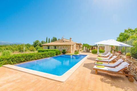 This great finca, located on the outskirts of Muro, features a wonderful private pool and fantastic views to the fields and mountains, and it offers a second home to 8 guests. An inviting chlorine pool, surrounded by a wooden deck and six sun lounger...