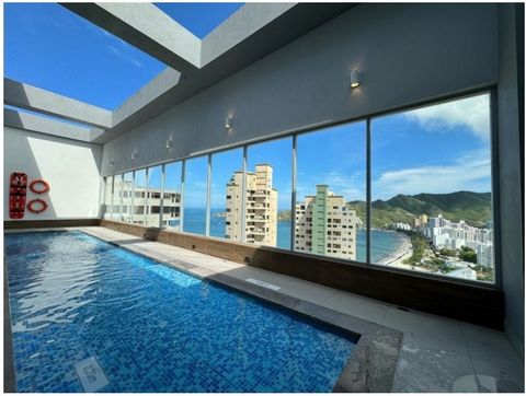 Sale of apartment with ocean view has a permit for tourist rental located in the Rodadero in the city of Santa Marta, a few minutes from attractions such as Mundo Marino, near shopping centers, supermarkets; Continuous public transport near the sea. ...