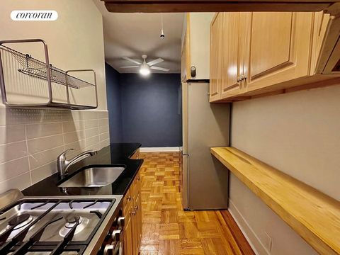 Great opportunity to purchase your own very large, affordable, very low maintenance, two room studio with a separate living area, and southern exposures. The renovated eat-in windowed kitchen has abundant cabinet space, gas stainless steel range, Fre...
