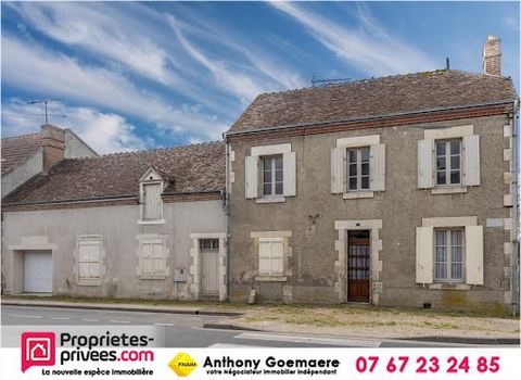 41320 - Langon/Cher - Old house 4 rooms 102 m² - 2 bedrooms - Convertible attic - Cellar - Land 200 m². ............................................. Close to the Canal de Berry, house to renovate composed of a large room with kitchenette, a living r...