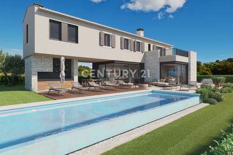 Sveti Lovreč, 7km, house with a beautiful view of the sea This beautiful modern house with a swimming pool is located in a quiet village, 7 km from Sveti Lovreč, 20 minutes from Poreč and the sea. The house has an area of 147m2, on a plot of land of ...