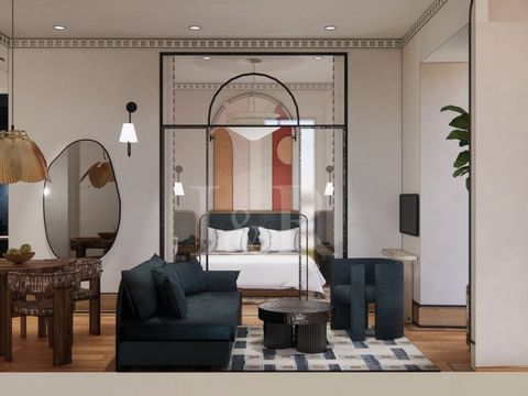 One bedroom apartment with 62 sqm located in Ando Living Alfama. One bedroom with fitted closets and en-suite bathroom and a 22 sqm living room with open kitchen. View over Rua Jardim do Tabaco. The furniture pack is purchased separately for 24,000 e...