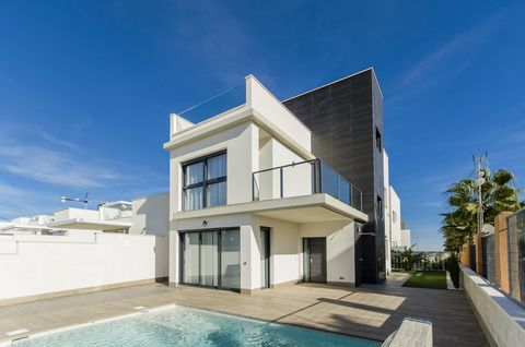 RESIDENTIAL OF NEW BUILDING VILLAS IN SAN MIGUEL DE SALINAS~ ~ Newly built villas with 4 bedrooms and 3 bathrooms, open kitchen with living-dining room.~ ~ All villas have a terrace and solarium, private garden with swimming pool and driveway . ~ ~ A...