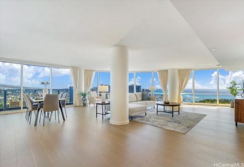 Welcome to luxury living at Moana Pacific! Perched on the prestigious PH (double-unit) level, this stunning 3-bedroom, 3-bathroom residence offers an unparalleled combination of elegance, comfort, and breathtaking panoramic views. Upon entering, you ...