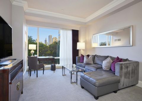 Stunning 2 Br Facing Central Park- Pays for itself Unit 502 is an 1182 sf 2 bedroom At 1 CPW- It is in the 5 Star Trump Hotel. This unit has been split into 2 rental properties that the hotel rents as both a 1 bedroom and separately a studio. All roo...