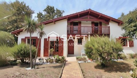 Maison landaise avec 4 chambres, bureau, jardin et garage