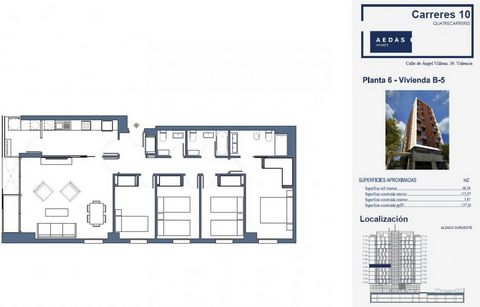 ALEGRIA REAL ESTATE as an authorised collaborator of ADEASHOMES offers for sale this wonderful brand new flat It is a property located on the 6th floor of the Carreres 10 building which consists of 137mts built distributed in 4 bedrooms 2 bathrooms a...