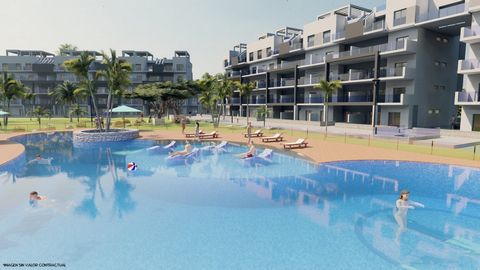 NEW BUILD APARTMENTS IN EL RASO, GUARDAMAR DEL SEGURA~ ~ Residential complex of newly built modern style apartments in El Raso, Guardamar del Segura.~ ~ This apartment has 2 and 3 bedrooms, 2 bathrooms, open living room with kitchen, ground floor gro...