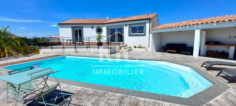 Ref 12597 AG - ZWISCHEN CARCASSONNE UND NARBONNE, Lieblingsvilla in ausgezeichnetem Zustand von ca. 113 m2 Wohnfläche auf 886 m2 Land mit 10*5 Swimmingpool und Poolhaus. Geräumiges Wohnzimmer von ca. 58 m2 mit Einbauküche und Waschküche, 3 Schlafzimm...