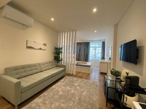 Apartment T0 + T0 with a private area of 83.58 m2 and balcony of 1.44 m2. This fraction consists of two T0 units. The T0 are composed of a living room/bedroom environment, kItchenette and full bathroom. The fraction also includes a small balcony to w...