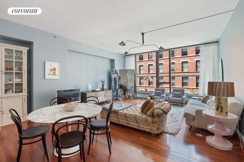 This oversized two bedroom, two and a half bathroom home boasts not only an exquisitely functional layout, but also a rare classic elegance for a Soho loft! With over 1800 sf of living space, the coveted 