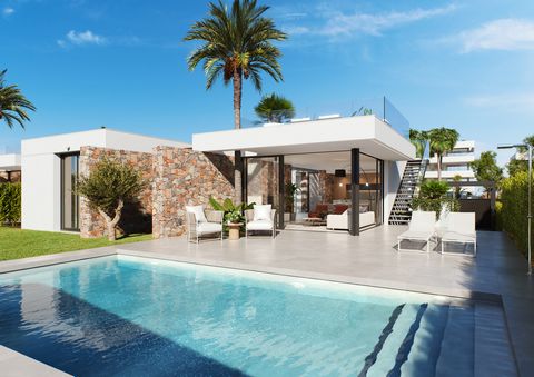 Introducing newly built villas in an exclusive gated complex in the province of Murcia, a perfect choice for those looking for luxury, comfort and a privileged location close to the Mar Menor. These modern two-storey villas feature 3 bedrooms, 4 bath...