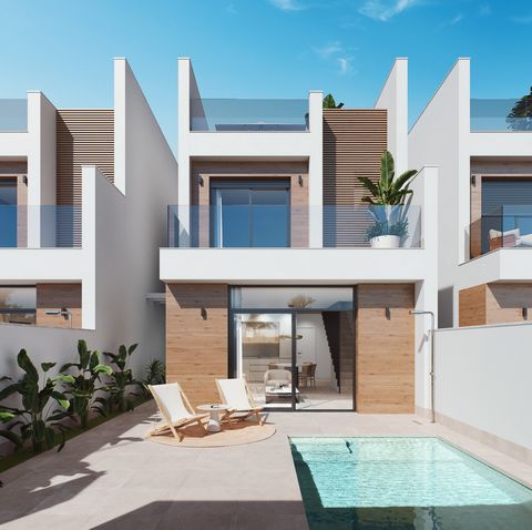 Villas Jacaranda in the beachtown San Pedro del Pinatar Phase 2! / NEW BUILD 2025 Delivery november 2025!! Residencial Jacaranda is a luxury complex of 8 townhouses on Phase I and 8 detached villas on phase II, with private swimming pool and parking ...