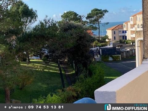 Fiche N°Id-LGB167924: Les sables d'olonne, Sektor Pironnière, 2 Zimmer t2 Meerblick großer Balkon von ca. 23 m2 inklusive 2 Zimmer inklusive 1 Schlafzimmer + Balkon von 4 m2 - Aussicht: Meerblick - Bau 1986 Residenz - Zusatzausstattung: Balkon - - He...