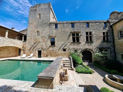 The agency Marie MIRAMANT, specialized in character and luxury real estate offers near Uzès, in the heart of a charming village and in a preserved environment, an exceptional castle with a surface of about 1,500 m², with heated swimming pool, patio, ...