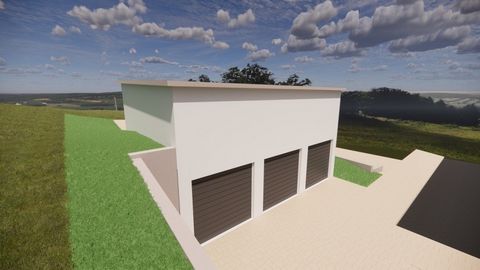 Double ground floor garage with a height of 3.5 m