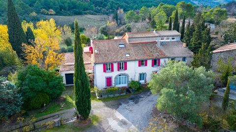Located in a magnificent environment surrounded by scrubland and at the foot of the Alaric mountain, 20 minutes south-east of Carcassonne (UNESCO World Heritage Site), I invite you to discover this restored property offering living spaces generous an...