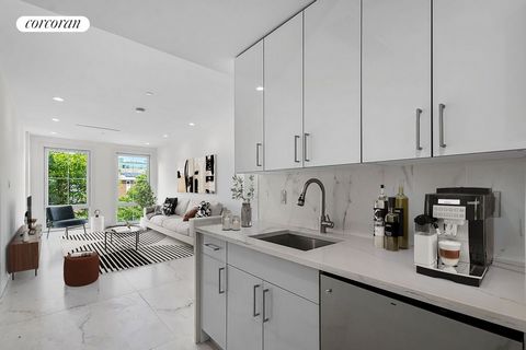 Welcome to 122 Palmetto Street where Bushwick's prime location meets Miami aesthetic. This 8-unit boutique condominium has been thoughtfully crafted with European floor to ceiling windows flooding the carrera tile flooring with light. If you are tire...