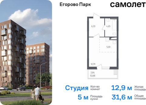 Продается квартира-студия. Квартира расположена на 7 этаже 12 этажного монолитного дома (Корпус 1, Секция 4) в ЖК «Егорово Парк» от группы «Самолет». ЖК «Егорово Парк» — подмосковный жилой комплекс комфорт-класса на юго-востоке Подмосковья в 20 минут...