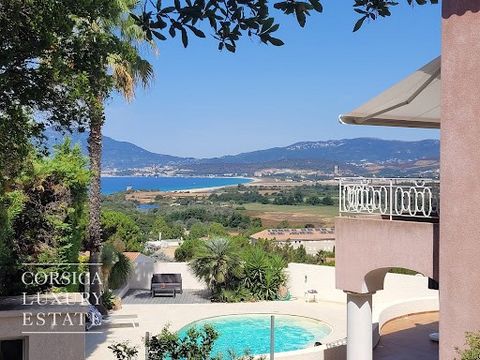 on top of Porticcio, and 15mn from the airport, this villa offers great view on the gulf of Ajaccio and the mountains. 6 bedrooms, living room and large terrace.