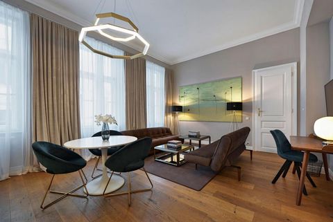 This stylish 54 m² apartment in a beautiful old Viennese building is located directly next to the centre of Vienna, the 1st district. It consists of a living room with dining area and fully equipped kitchen, a bedroom, a bathroom with walk-in shower,...