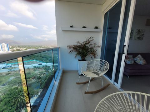 Property-16151 Santa Marta has the most beautiful sunsets in Colombia, dreamy beaches and a relaxed atmosphere. This fabulous apartment on the beachfront, has two bedrooms with private bathroom, social bathroom with shower, living-dining room with a ...