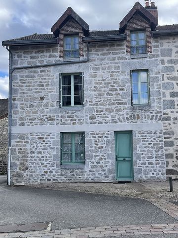 Located in a village with shops, spacious stone house. It consists on the ground floor: a large entrance hall, toilet with washbasin, dining room, living room with fireplace, fitted and equipped kitchen, a second entrance and hallway with cupboards g...