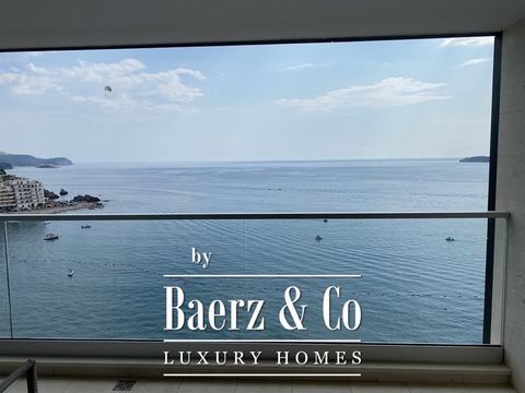 This luxurious apartment is located in Budva, around 4,5km away from the city center. It has a beautiful view, and its building is right next to the sea, the beach is on front of the building. The building and the apartment are new, fully furnished a...