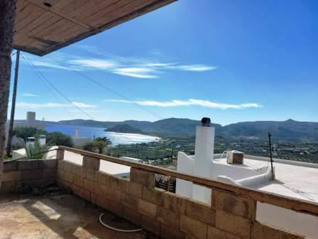 Kouremenos, Sitia, East Crete: Half-finished house with sea views and garden in Kouremenos, Sitia. The property is 67m2 located on a plot of 500m2. The house consists of an open living-kitchen area, two bedrooms, a bathroom and balconies. There is al...