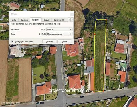 Plot of land for sale in Maceda with a total area of 1,470 square meters. With 10 meters of front, this land has feasibility for construction of earthly housing or villa with Ground floor and first floor. Located in a residential area close to the fo...